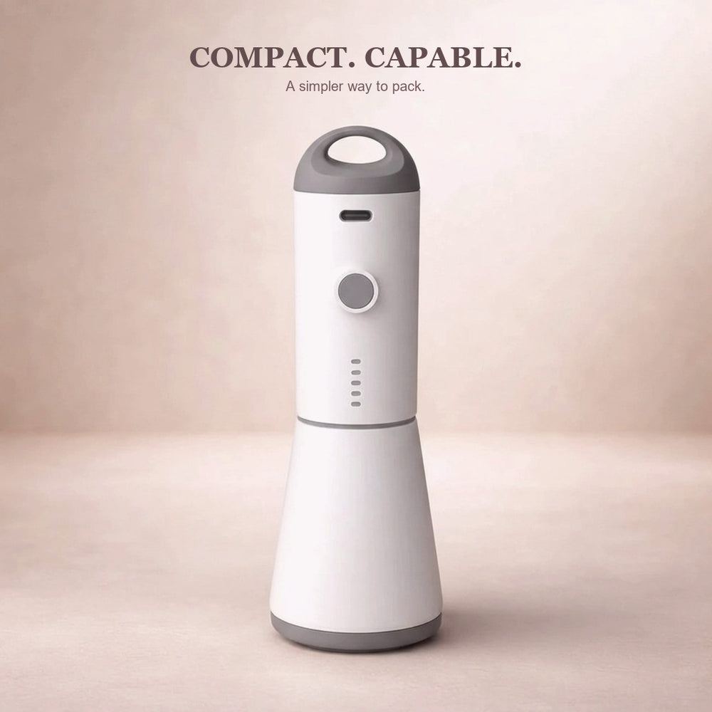 Pack & Press™ compact portable vacuum pump – a simpler way to pack for travel