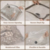 Vacuum compression bag features: easy-access opening, secure dual-zip, reinforced film, and flexible durable material